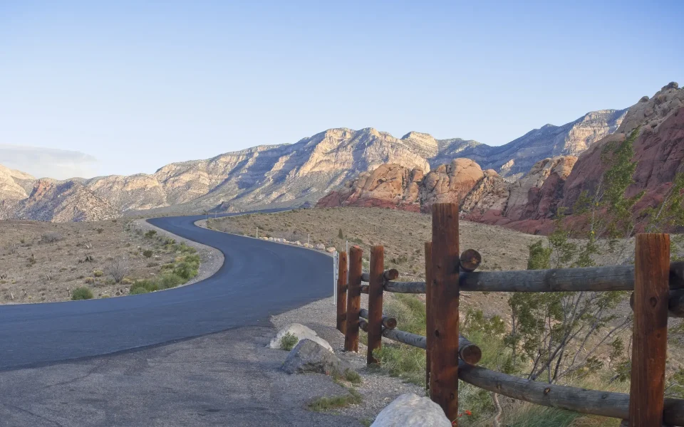 Red Rock Canyon sandstone and desert vegetation west of Las Vegas